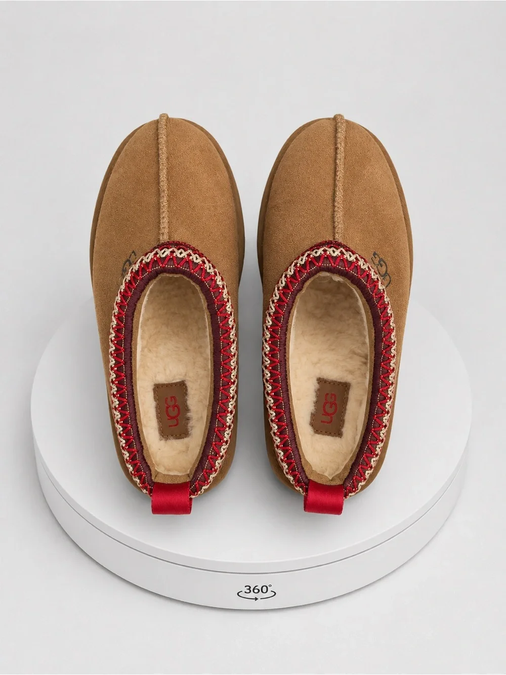 UGG Tass Mule - Chestnut with Red Trim